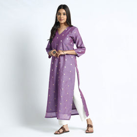 Polka Zari Buti Spun Dupion Silk Kurta
