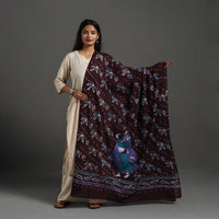 Brown - Cotton Hand Batik Print Dupatta 26