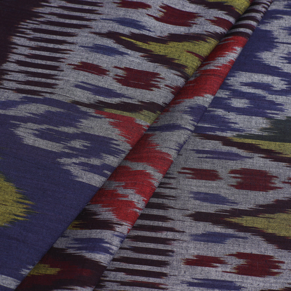 Multicolor - Central Asian Pochampally Ikat Handloom Cotton Fabric 02