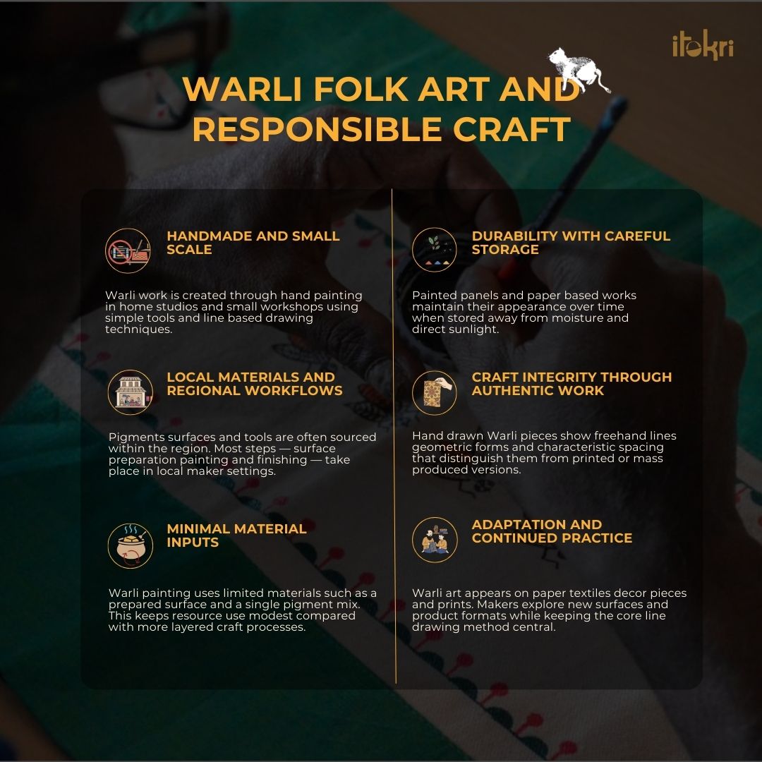 Warli Handpainted Hand Carved Natural Bamboo Wood Phone Audio Amplifier Speaker 08