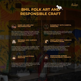 Handpainted Bhil Pithora Painting by Geeta Bariya (11 x 15 in)