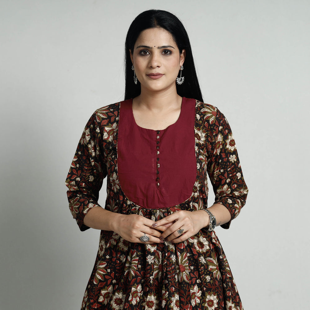 Multicolor - Bagru Block Printed Cotton Kurta with Palazzo Set