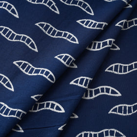 Blue Traditional Indigo Bagru Print Fabric from Rajasthan