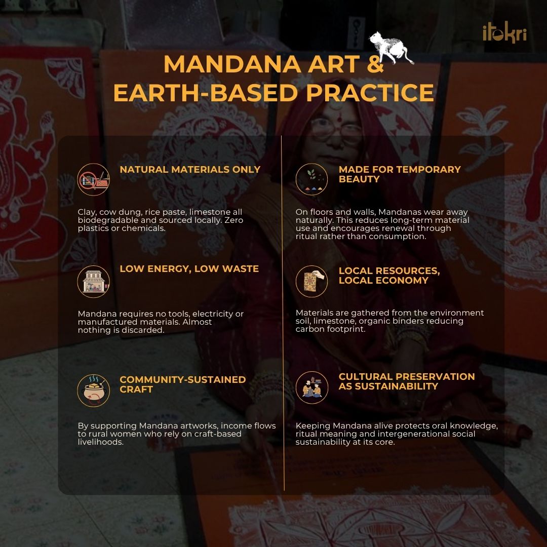 Brown - Mandana Art Handpainted Paper Mache Pen Stand (3 x 3 in)