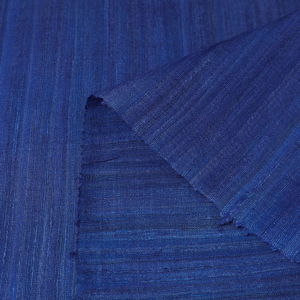 Blue - Bhagalpuri Handwoven Pure Desi Tussar Silk Fabric 02