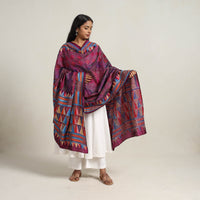 Purple - Bengal Handloom Silk Kantha Embroidery Dupatta 01