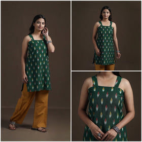 Pochampally Ikat Cotton Sleeveless Short Kurta for Women 28