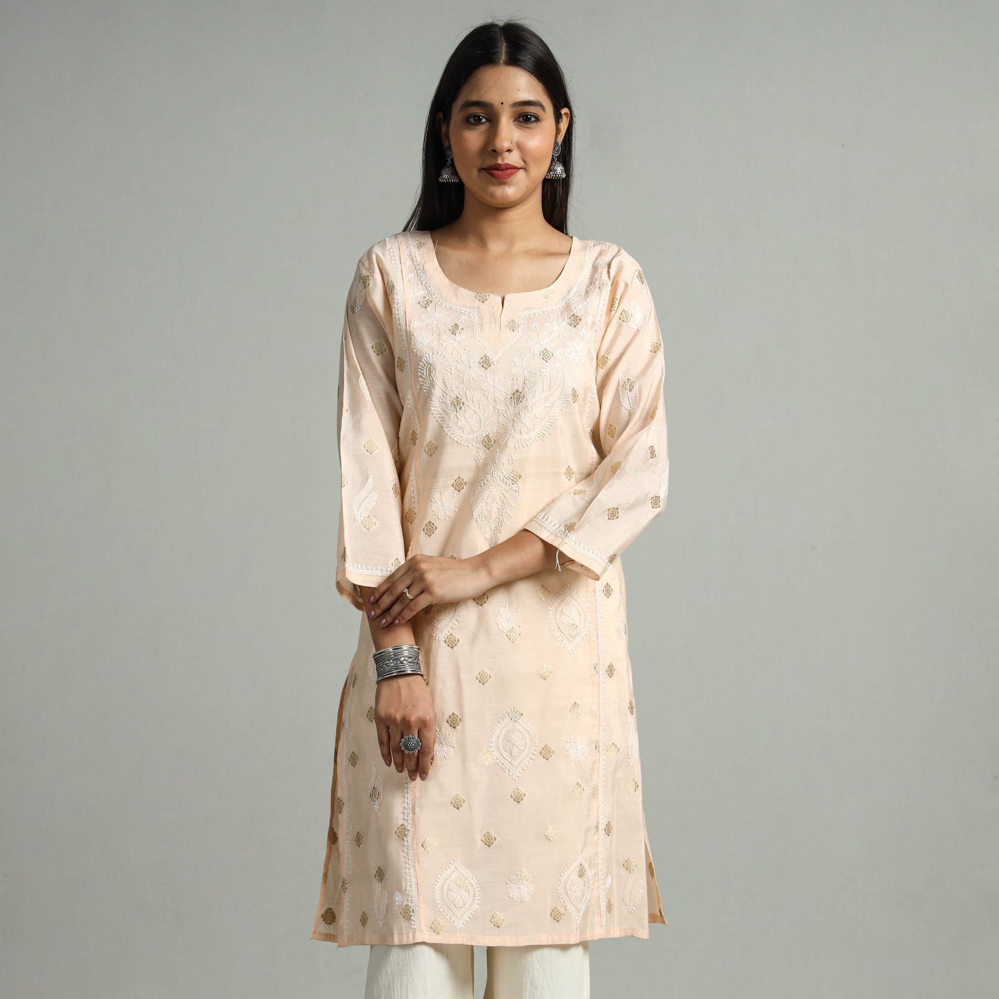 chikankari embroidered kurta 