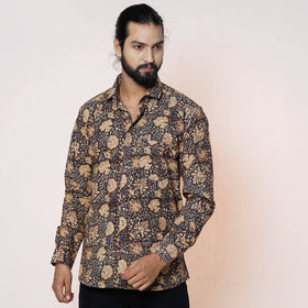Kalamkari Block Printed Cotton Men Full Sleeve Shirt