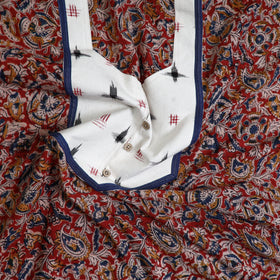 Red - kalamkari cotton unstitched kurta material