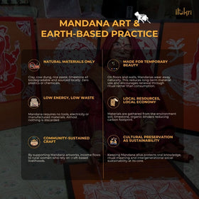 Brown - Mandana Art Handpainted Paper Mache Pen Stand (3 x 3 in)