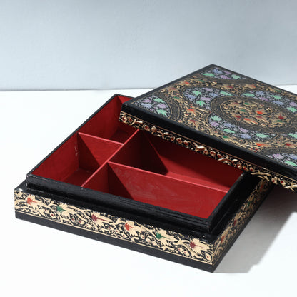 Kashmiri Handpainted Jewellery Box with Embossed Chinar Work
