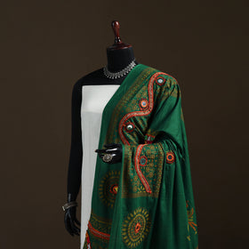 Kutch Hand Embroidered Mirror Work Printed Cotton Dupatta 10