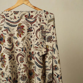 Beige - kalamkari cotton wrap around skirt 47 - handcrafted