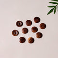 2cm hand carved sheesham wood clothing button (set of 10)
