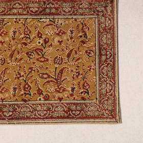 Brown - natural dyed pedana kalamkari cotton table mat 19