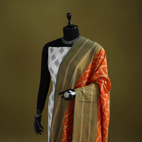 Handloom mercerised cotton pochampally ikat dupatta 06