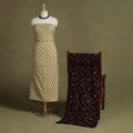  2pc Cotton Sanganeri Print Kurta with Bandhani Dupatta