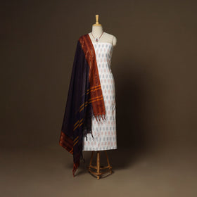 2pc cotton unstitched pochampally ikat dress material