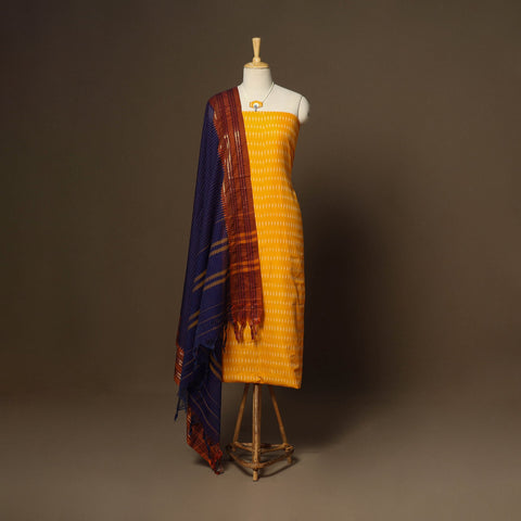 2pc cotton unstitched pochampally ikat dress material