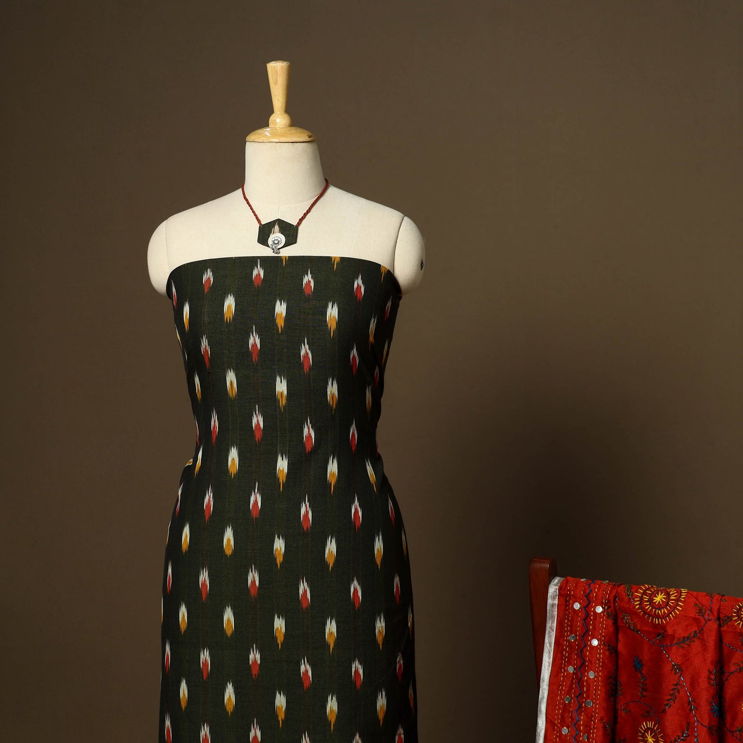 2pc cotton unstitched pochampally ikat dress material