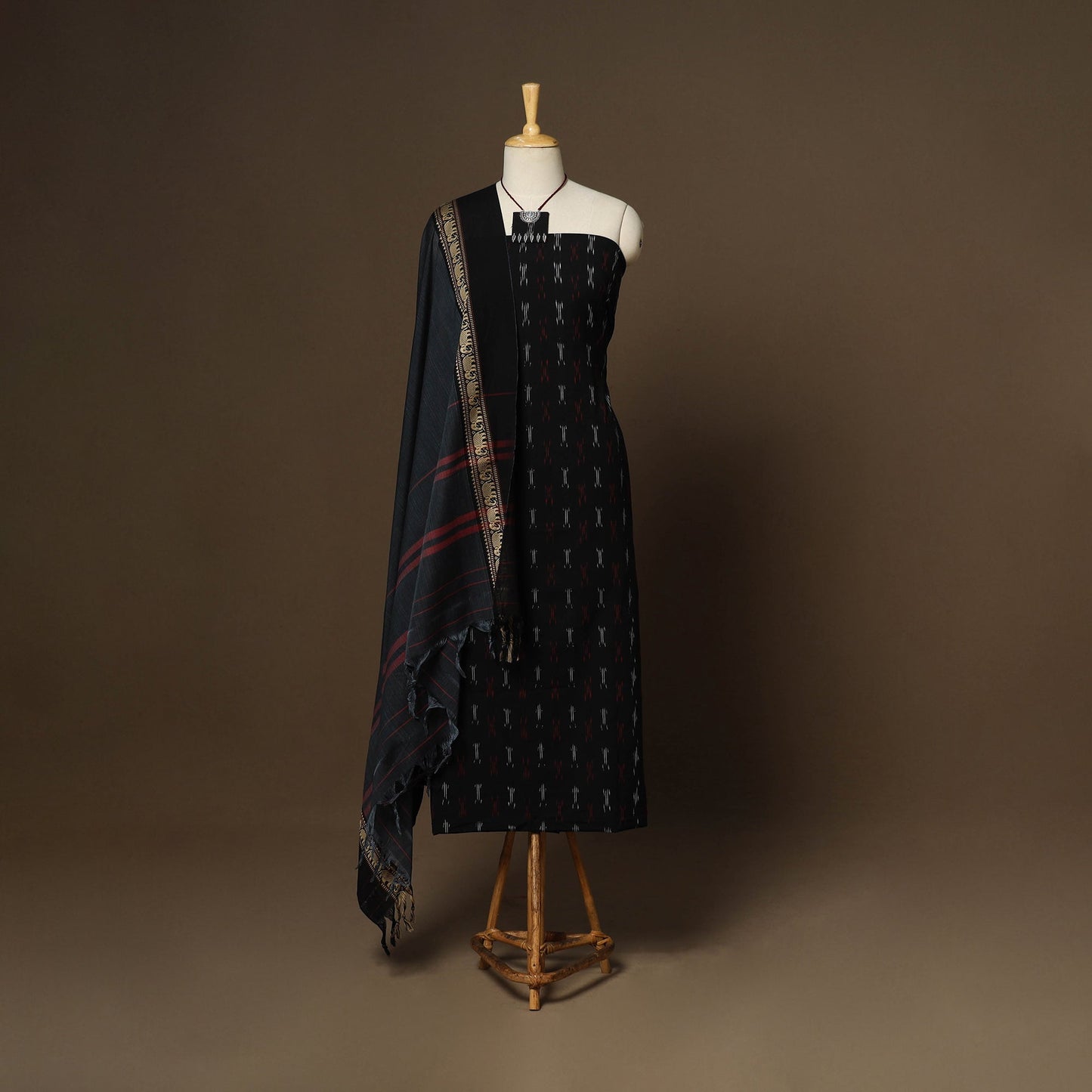 2pc cotton unstitched pochampally ikat dress material