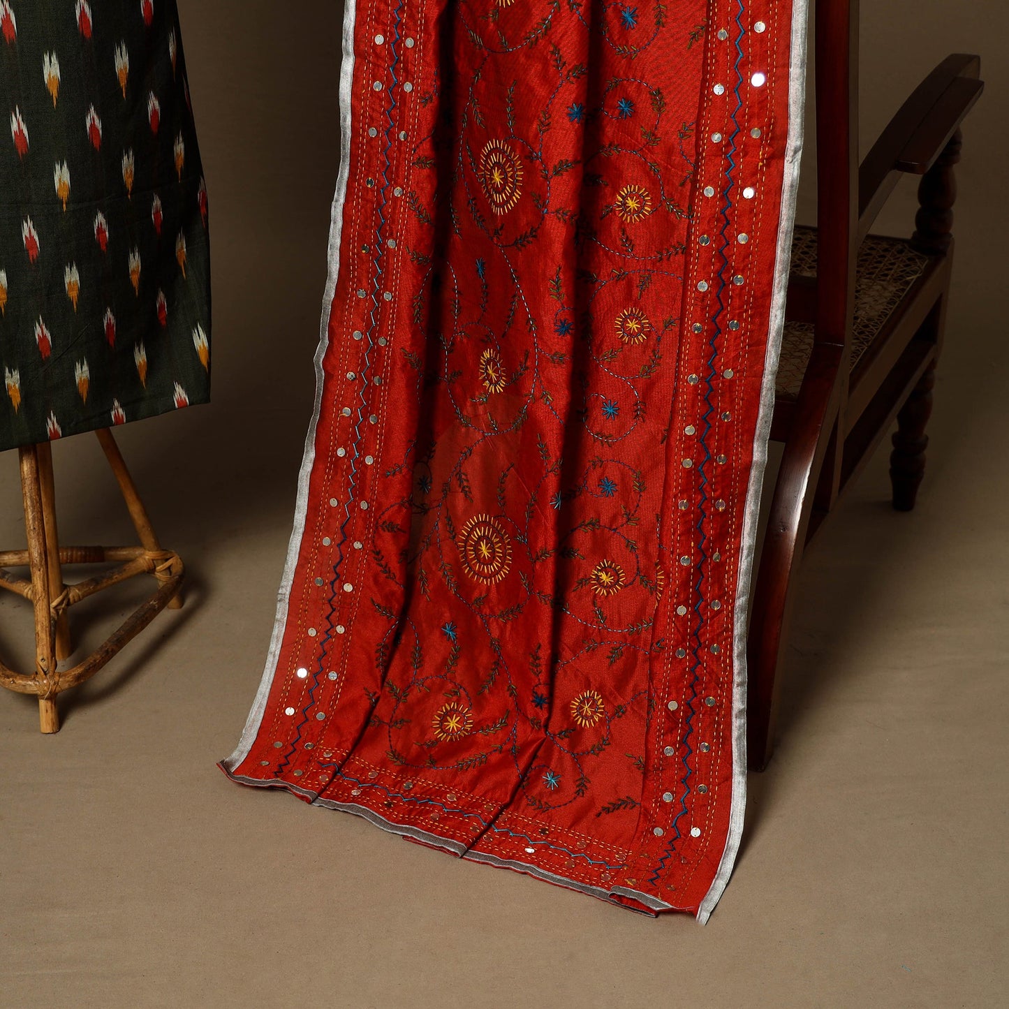 2pc cotton unstitched pochampally ikat dress material