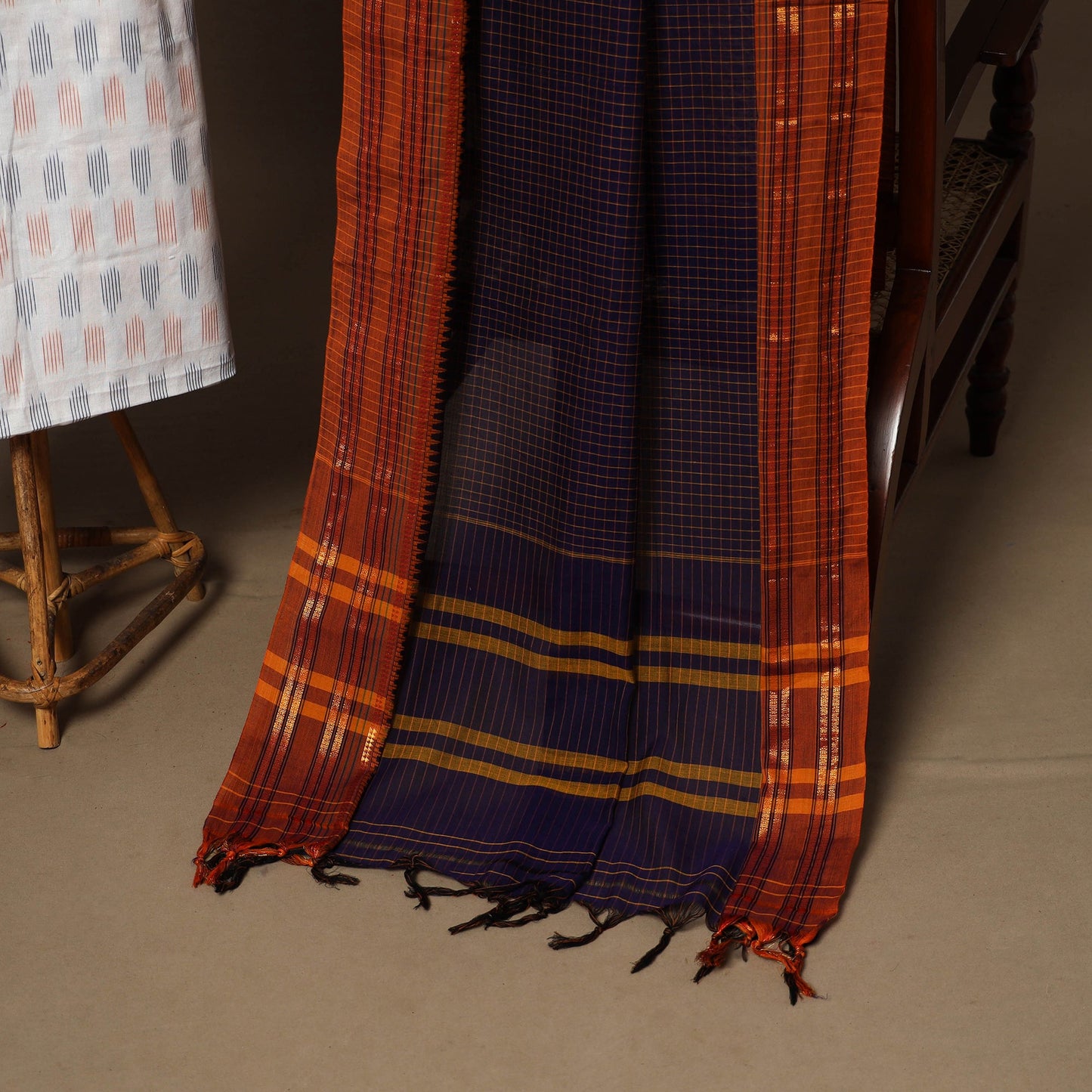 2pc cotton unstitched pochampally ikat dress material