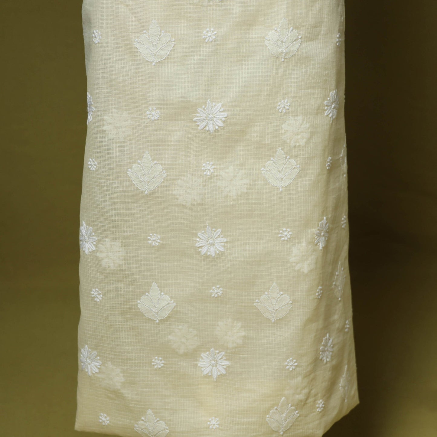 2pc kota doria cotton unstitched chikankari dress material