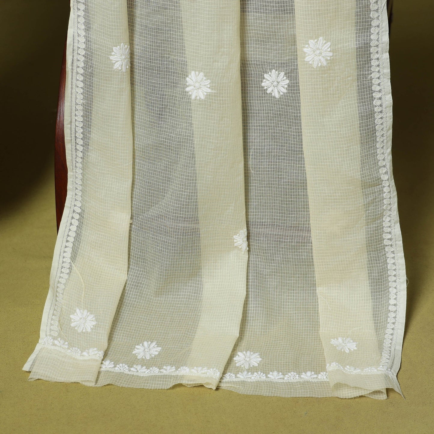 2pc kota doria cotton unstitched chikankari dress material