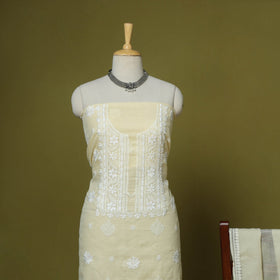 2pc kota doria cotton unstitched chikankari dress material