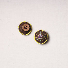  Bakhiya Hand Embroidered Felt & Beadwork Buttons (Set of 2) 