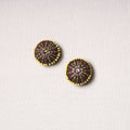  Bakhiya Hand Embroidered Felt & Beadwork Buttons (Set of 2) 