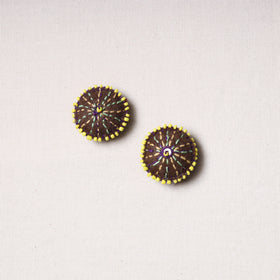  Bakhiya Hand Embroidered Felt & Beadwork Buttons (Set of 2) 