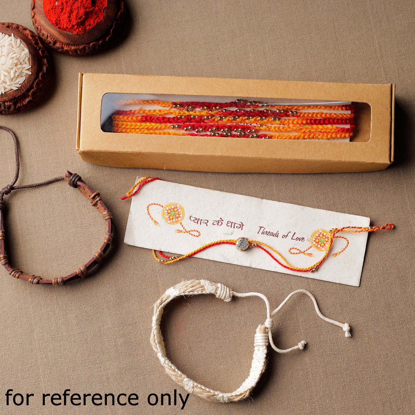 Handmade Rudraksha Beads Rakhi (Set of 5) 03