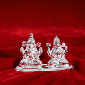  Silver Laxmi and Ganesh Idol (Big) l 
