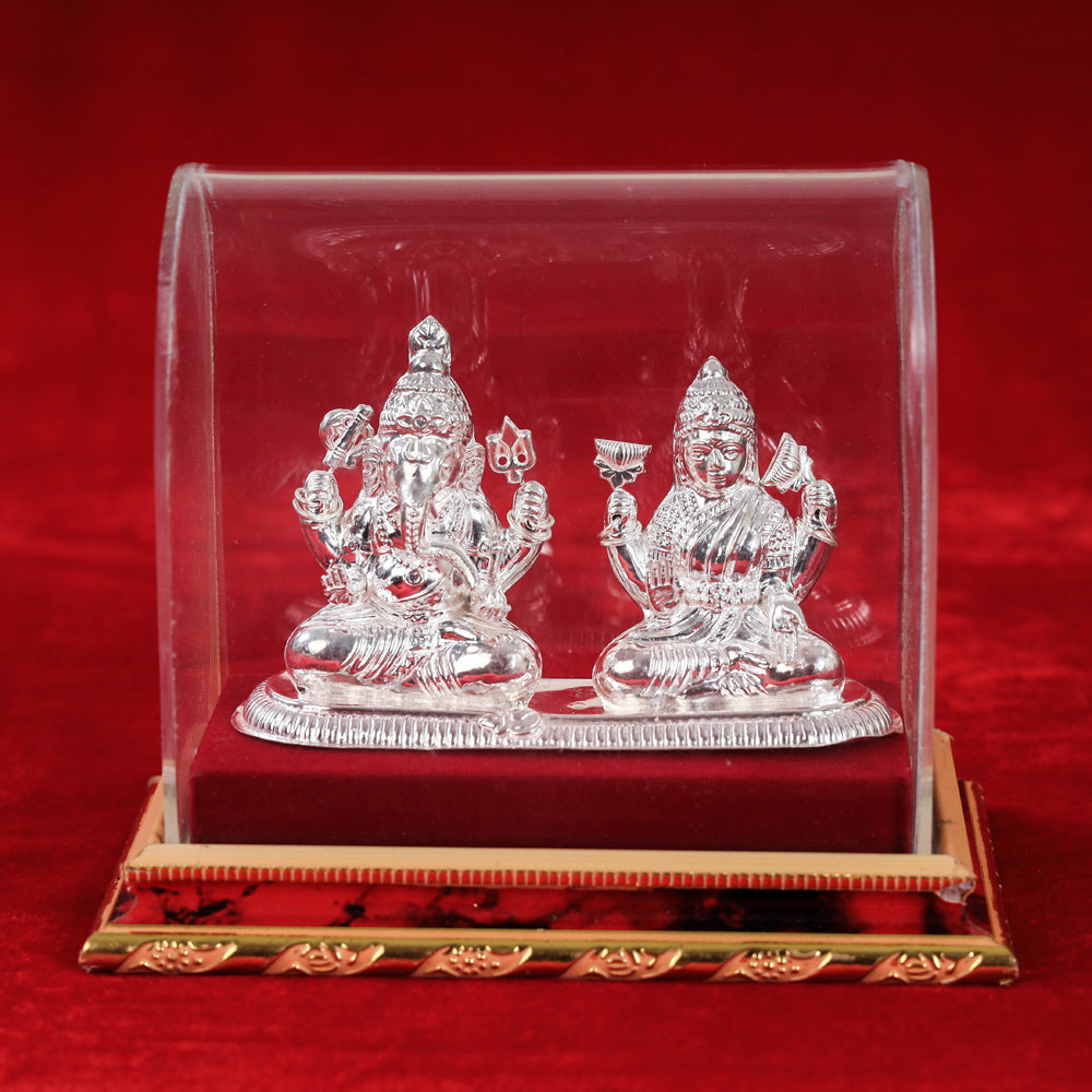  Silver Laxmi and Ganesh Idol (Big) l 
