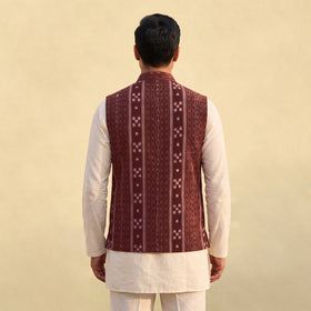 Sambalpuri Ikat Weave Cotton Men Nehru Jacket 05