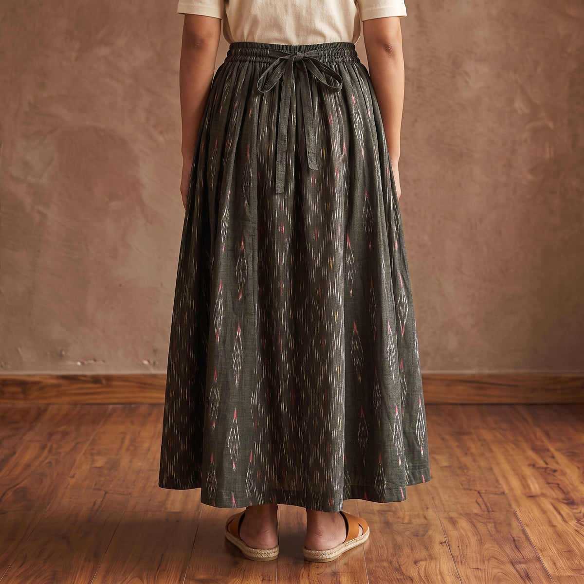 Pochampally Ikat 24 Kali Cotton Long Skirt 08