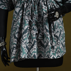 Hand batik cotton short kaftan 40 - handcrafted