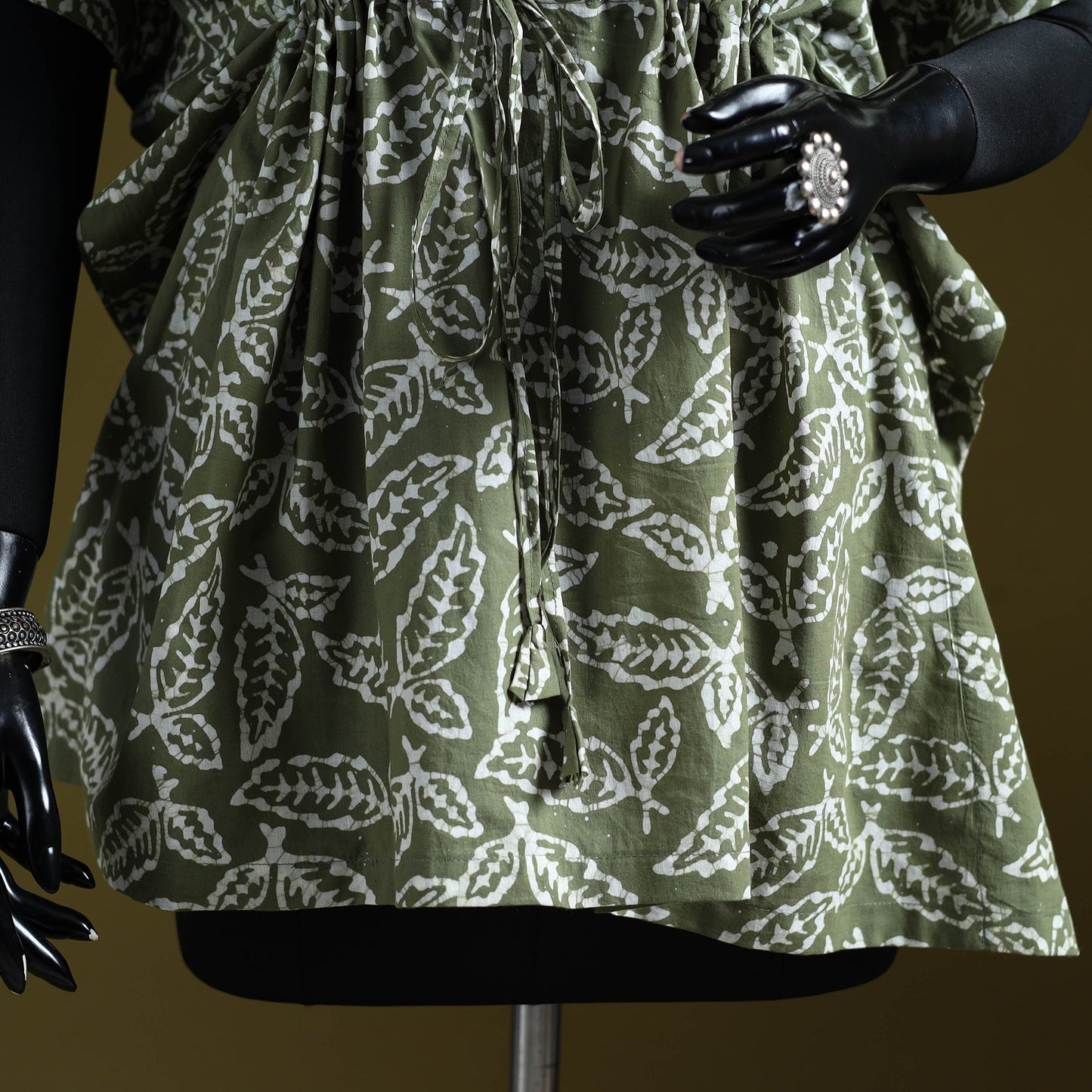 Hand batik cotton short kaftan 19 - handcrafted