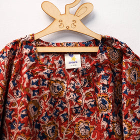 Red - kalamkari cotton kids kaftan (3-4 years) 45