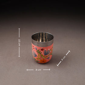 Floral Handpainted Enamelware Stainless Steel Glass 31