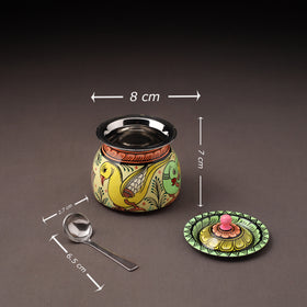 Odisha pattachitra handpainted stainless steel ghee pot
