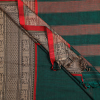 Green - Dharwad Cotton Saree with Thread Border