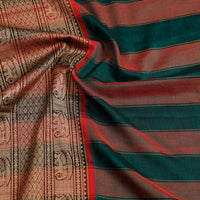 Green - Dharwad Cotton Saree with Thread Border