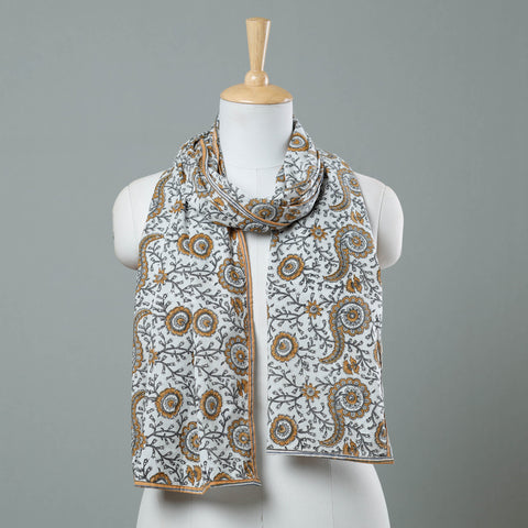 Buy Sanganeri Block Printed Cotton Stole 11 Online at iTokri.com