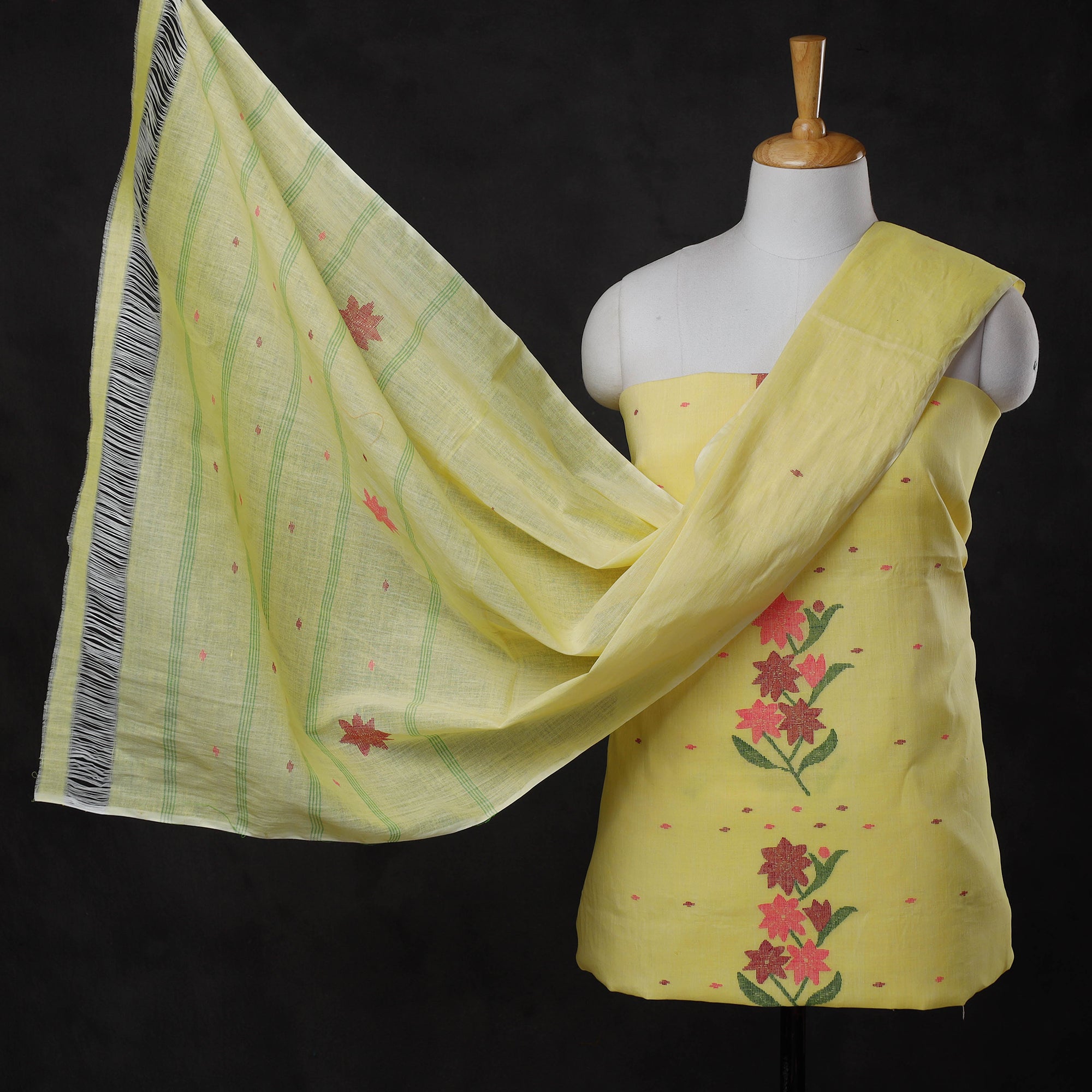 Buy 3pc Ajrakh Block Printed Cotton Suit Material Set Online at iTokri.com  by KACHCHH JI CHHAAP l iTokri आई.टोकरी
