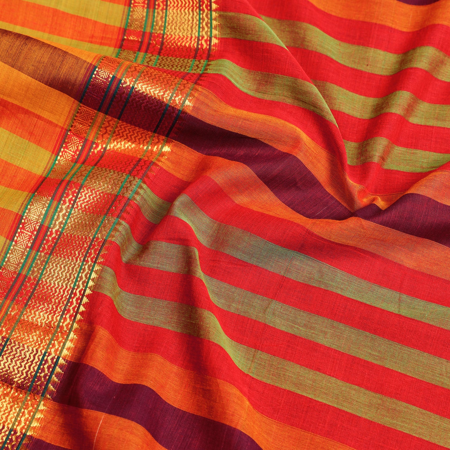 Dharwad Cotton Saree with Zari Border
