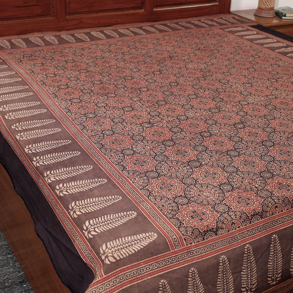 ajrakh double bed cover